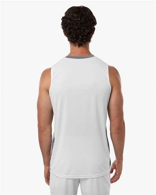 Men's Match-Up Basketball Jersey - OnModelBack - B31034003 - White/ Graphite