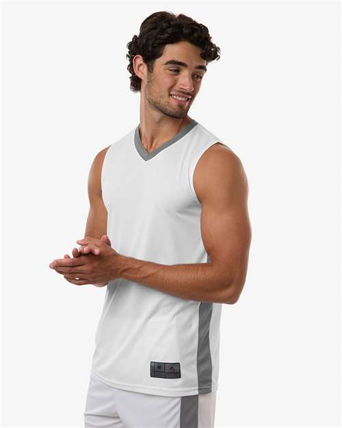 Men's Match-Up Basketball Jersey - OnModelSide - B31034003 - White/ Graphite