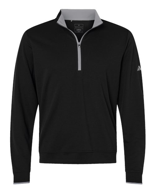 Men's Performance Lightweight Quarter-Zip Pullover - Front - B56553508 - Black/ Grey Three