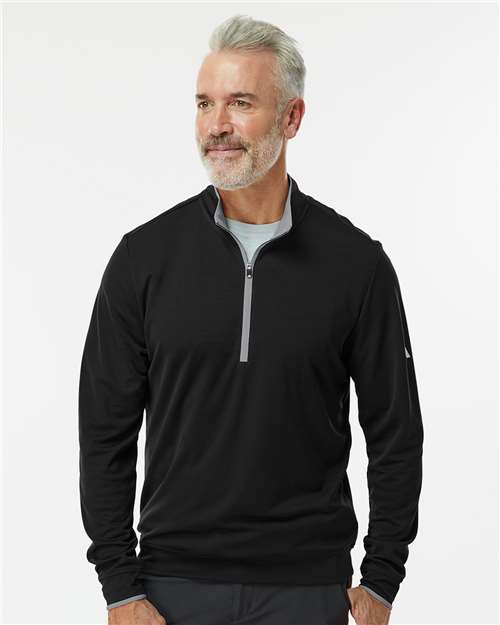 Men's Performance Lightweight Quarter-Zip Pullover - OnModelFront - B56553508 - Black/ Grey Three