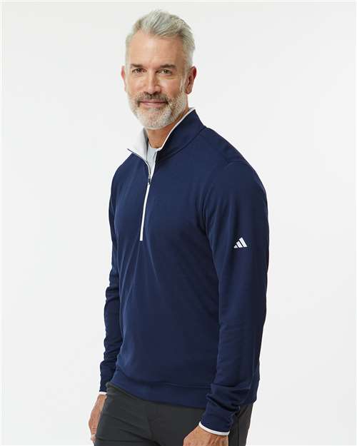 Men's Performance Lightweight Quarter-Zip Pullover - OnModelSide - B56553658 - Collegiate Navy/ White