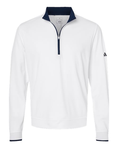 Men's Performance Lightweight Quarter-Zip Pullover - Front - B56553008 - White/ Navy
