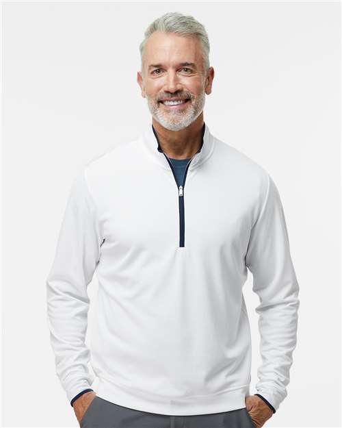 Men's Performance Lightweight Quarter-Zip Pullover - OnModelFront - B56553008 - White/ Navy