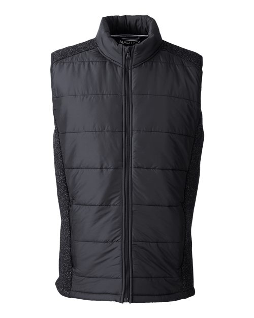 Men's Harbor Puffer Vest - Front - B15528504 - Black/ Black Heather