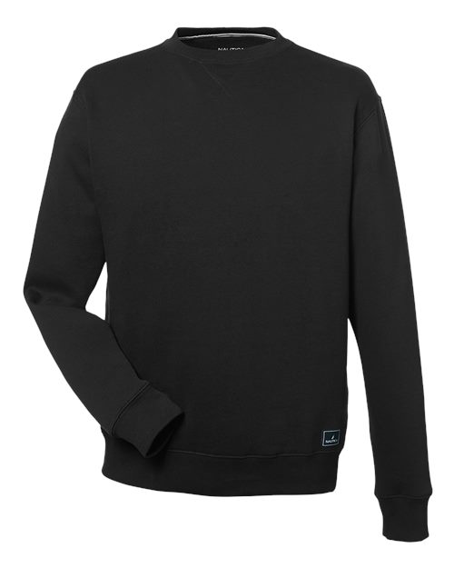 Unisex Anchor Fleece Crewneck Sweatshirt - Front - B16228002 - Black
