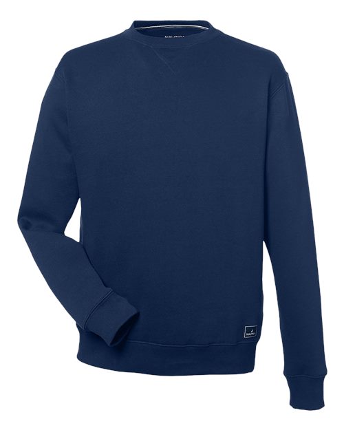 Unisex Anchor Fleece Crewneck Sweatshirt - Front - B16228102 - Navy
