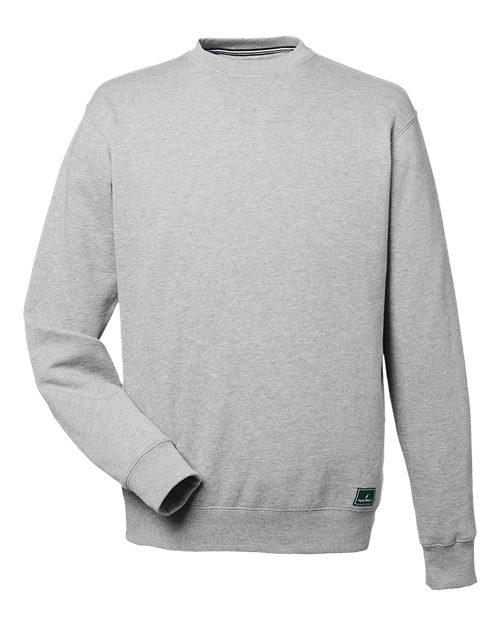 Unisex Anchor Fleece Crewneck Sweatshirt - Front - B16228112 - Oxford Heather