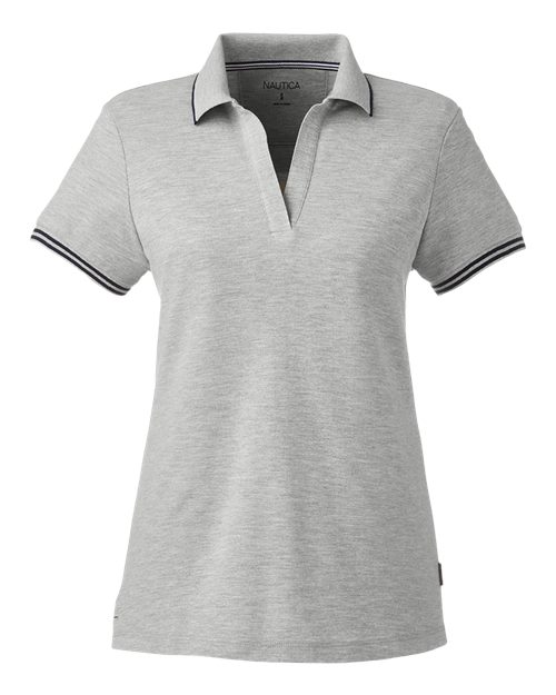 Women's Deck Polo - Front - B16628122 - Oxford Heather
