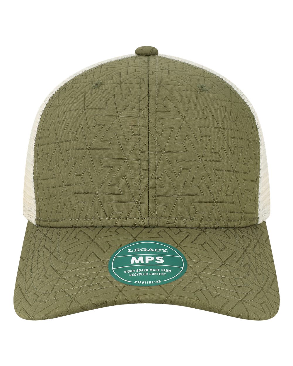 Mid-Pro Snapback Trucker Cap - Front - B93995320 - Olive Z - Quilted