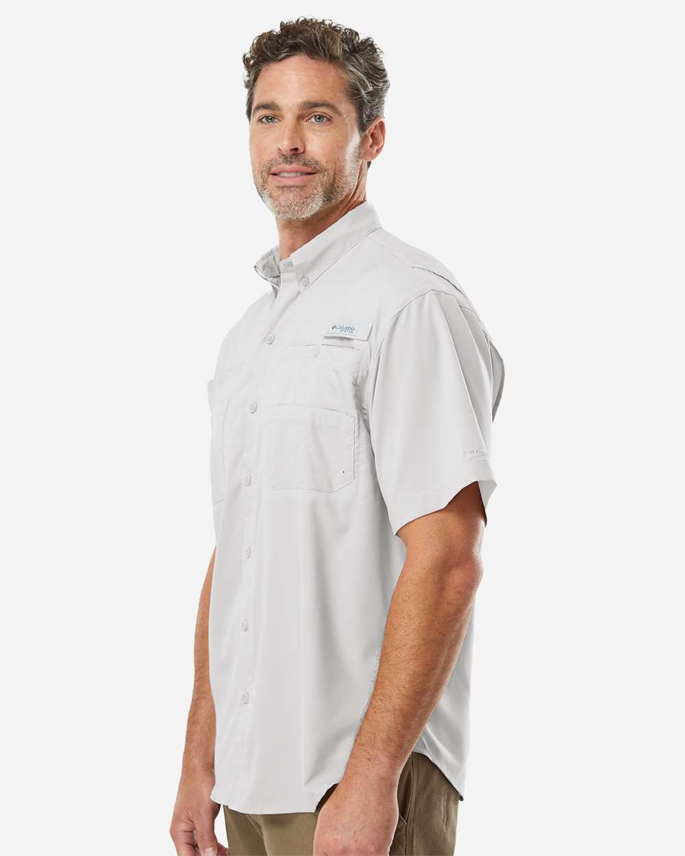 PFG Tamiami™ II Short Sleeve Shirt - OnModelSide - B14324593 - Cool Grey