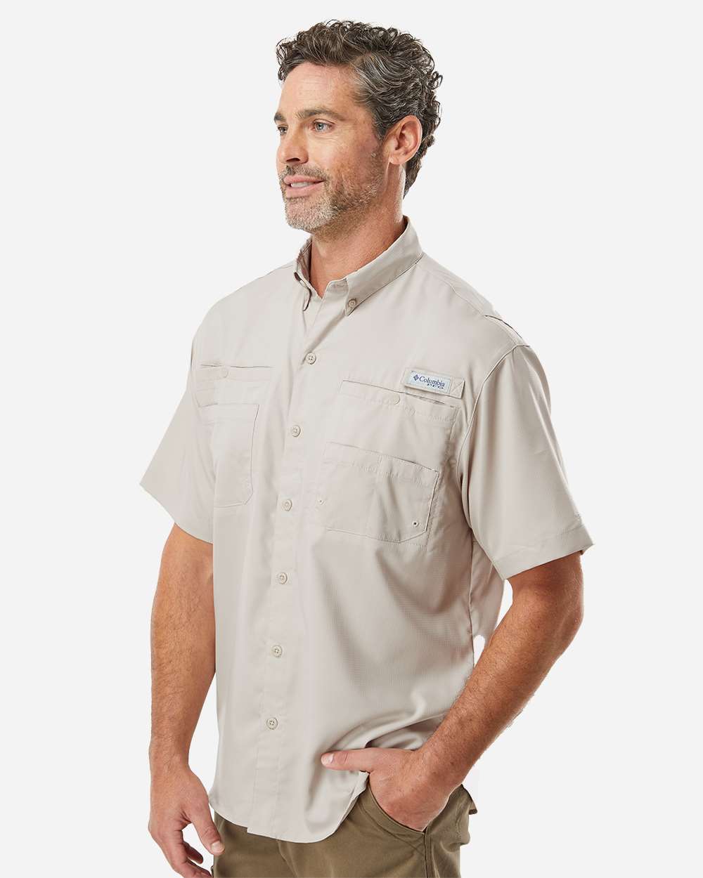 PFG Tamiami™ II Short Sleeve Shirt - OnModelSide - B14324243 - Fossil