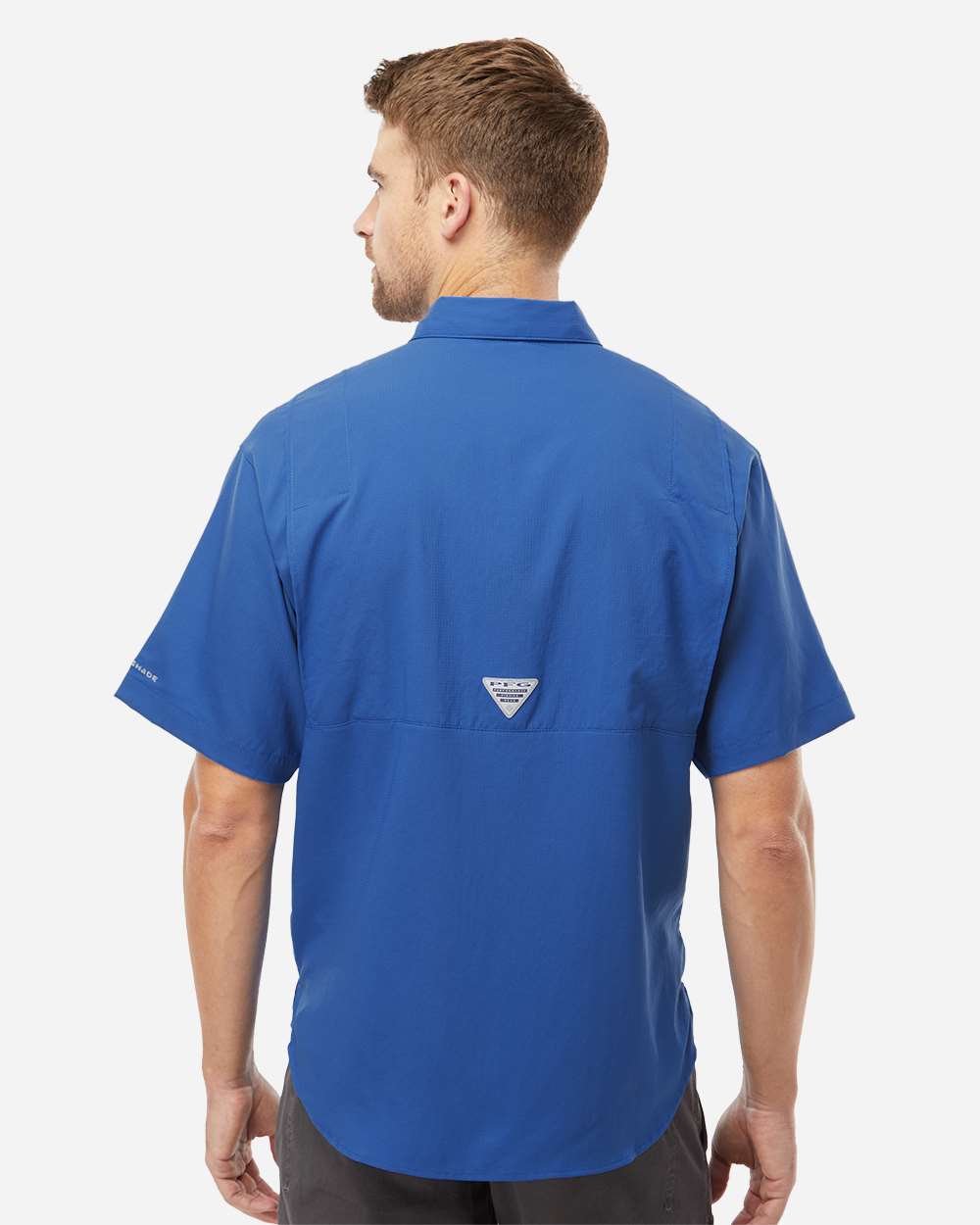 PFG Tamiami™ II Short Sleeve Shirt - OnModelBack - B14324103 - Vivid Blue