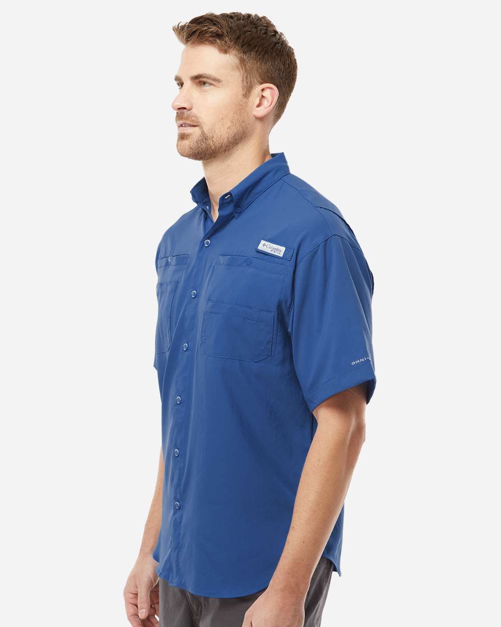 PFG Tamiami™ II Short Sleeve Shirt - OnModelSide - B14324103 - Vivid Blue