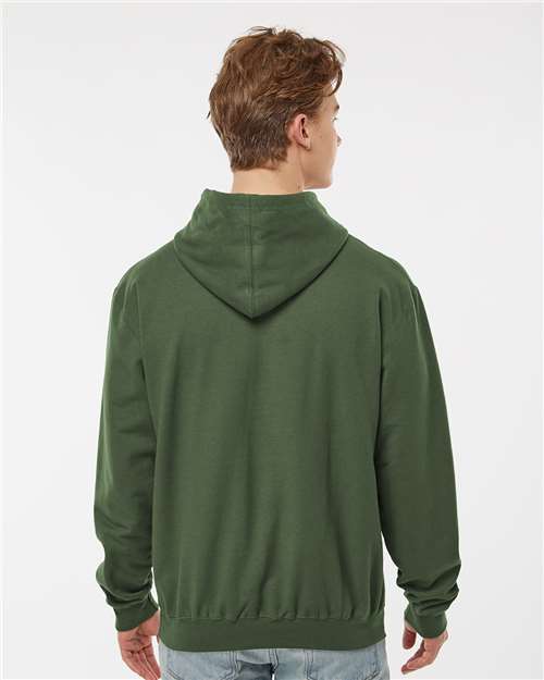 Unisex Fleece Hooded Sweatshirt - OnModelBack - B31359555 - Military Green