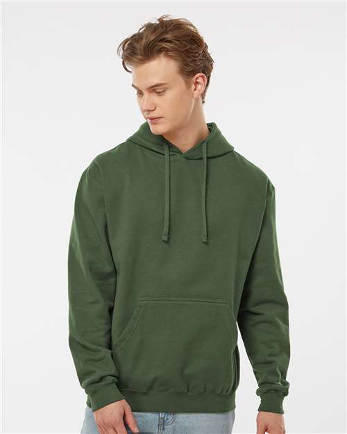Unisex Fleece Hooded Sweatshirt - OnModelFront - B31359555 - Military Green