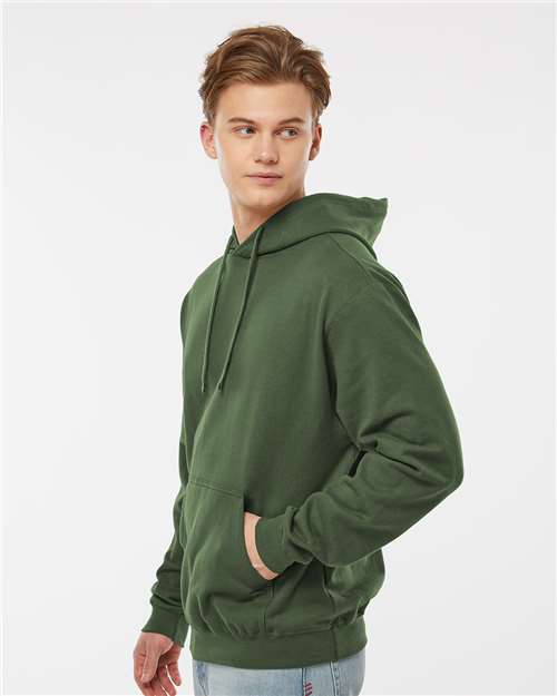 Unisex Fleece Hooded Sweatshirt - OnModelSide - B31359555 - Military Green