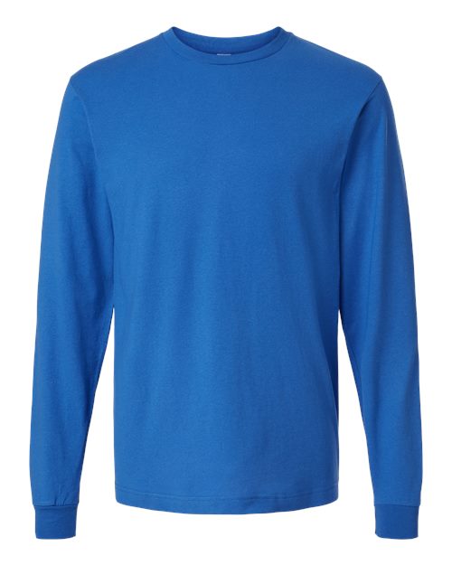 Unisex Fine Jersey Long Sleeve T-Shirt - Front - B00059349 - Royal