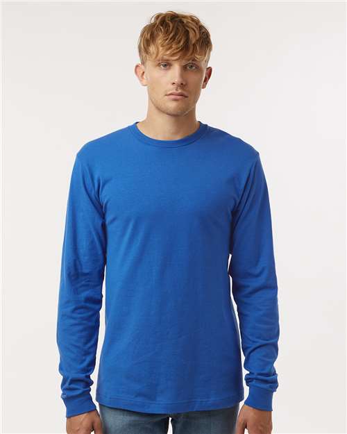 Unisex Fine Jersey Long Sleeve T-Shirt - OnModelFront - B00059349 - Royal