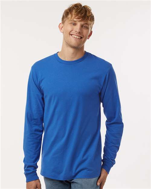 Unisex Fine Jersey Long Sleeve T-Shirt - OnModelSide - B00059349 - Royal