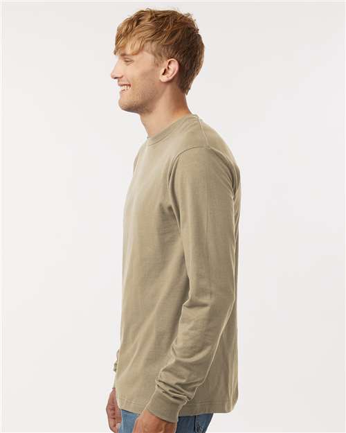 Unisex Fine Jersey Long Sleeve T-Shirt - OnModelSide - B00059109 - Sand