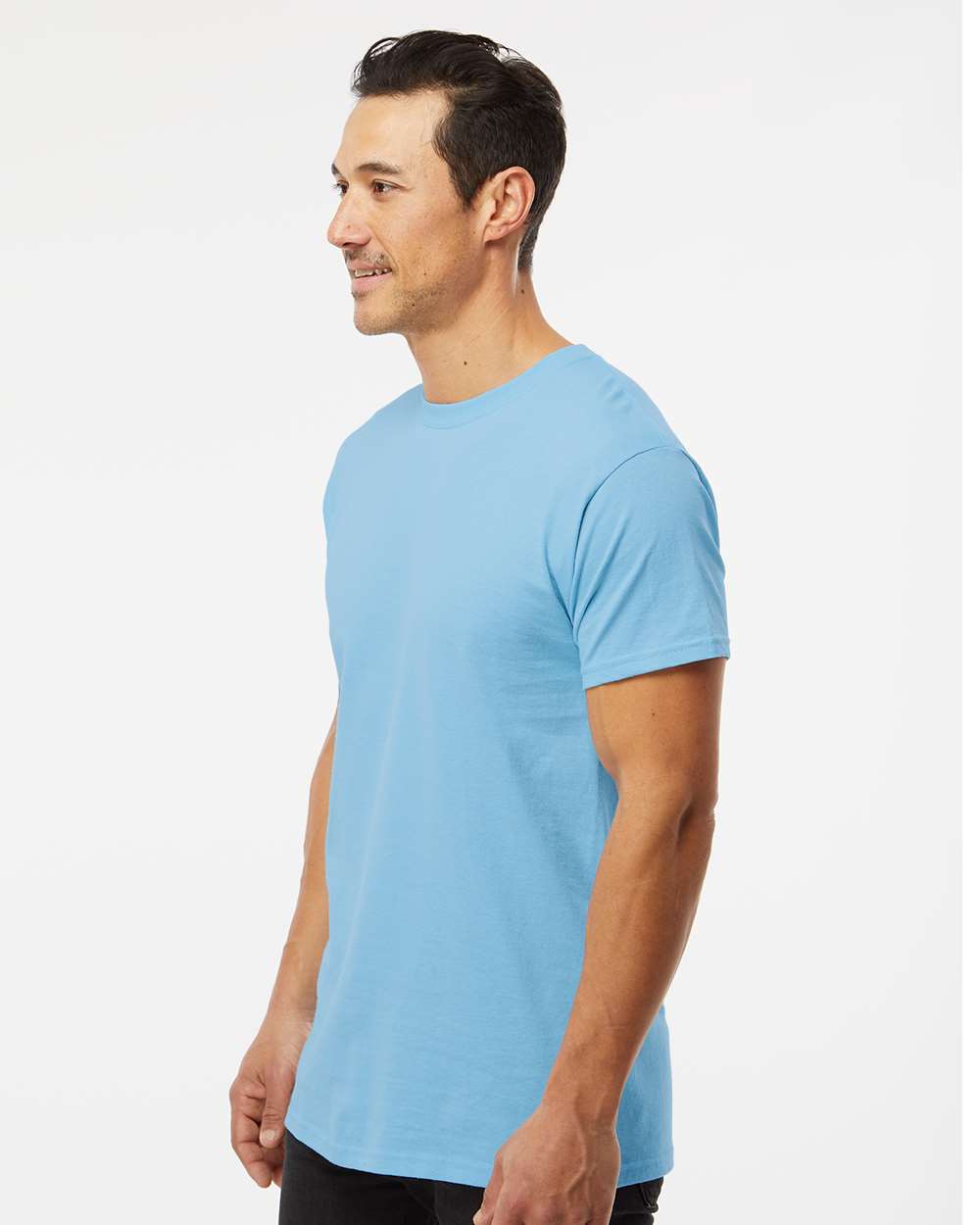 Gold Soft Touch T-Shirt - OnModelSide - B01542283 - Sky