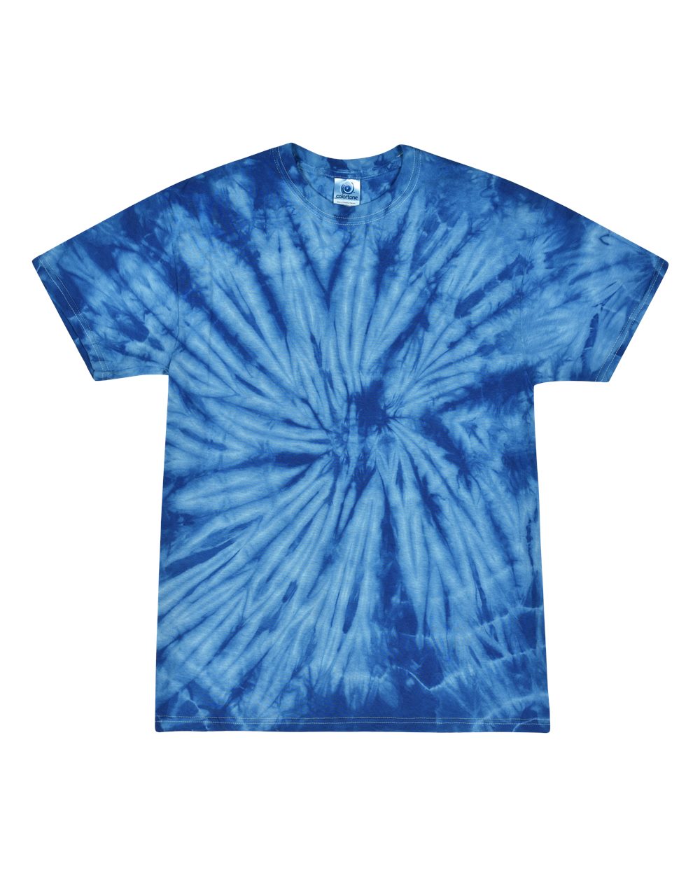 Youth Multi-Color Tie-Dyed T-Shirt - Front - B11002134 - Spider Royal