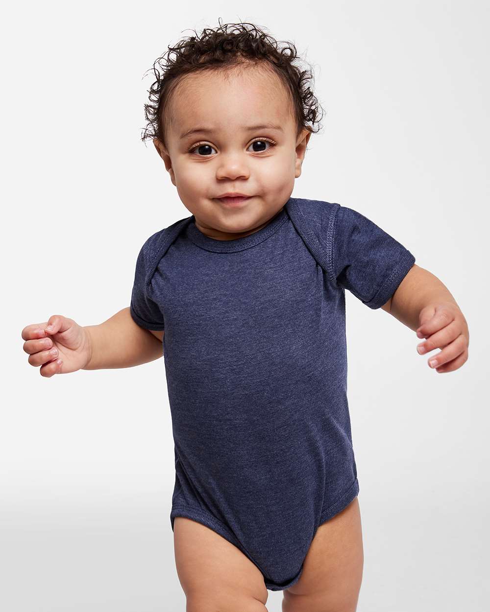 Infant Fine Jersey Bodysuit - OnModelFront - B33438791 - Vintage True Navy