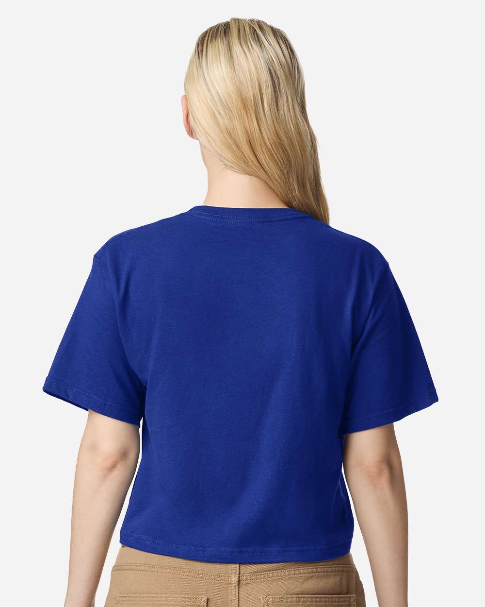 Women's Fine Jersey Boxy Tee - OnModelBack - B02427253 - Lapis