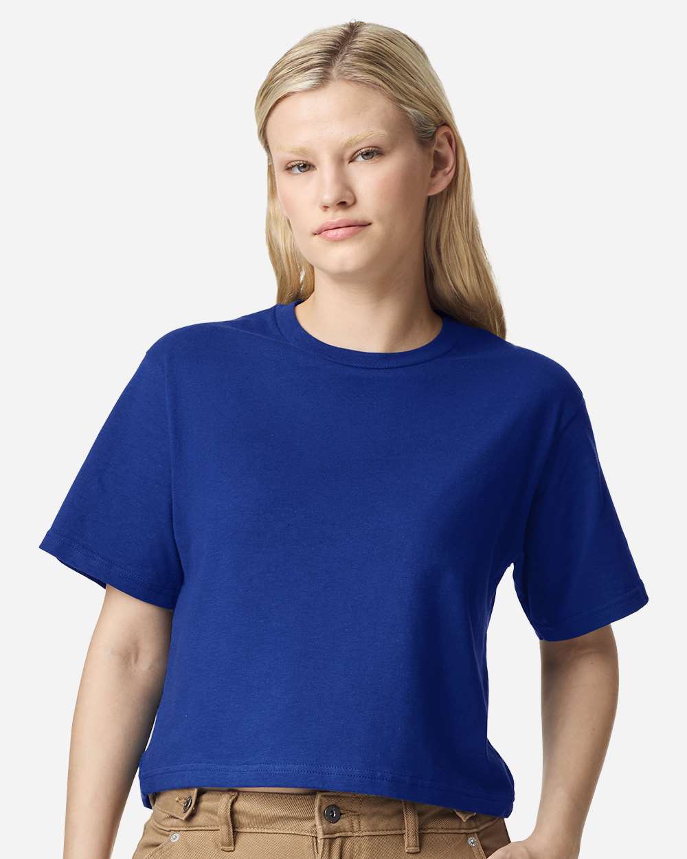 Women's Fine Jersey Boxy Tee - OnModelFront - B02427253 - Lapis