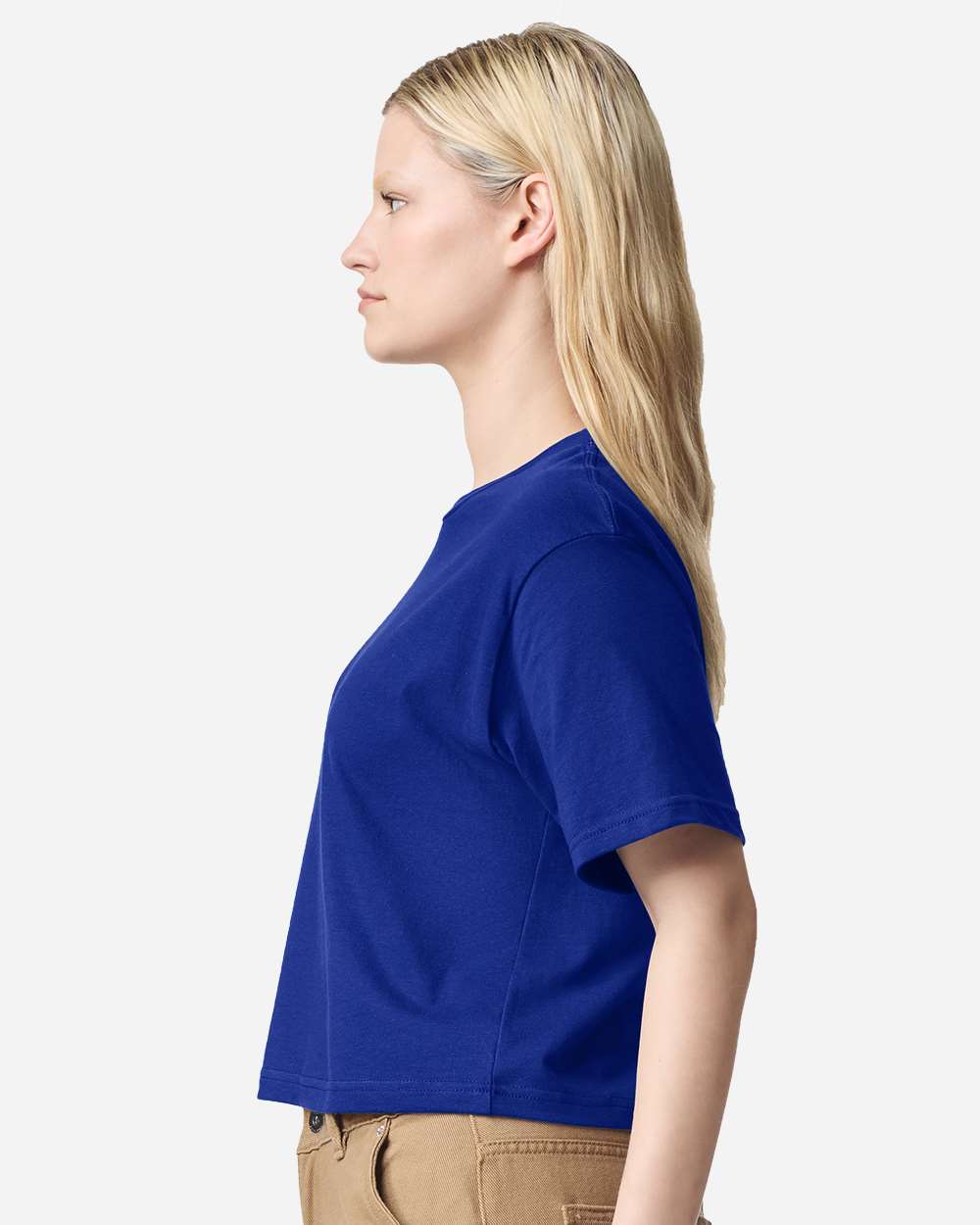 Women's Fine Jersey Boxy Tee - OnModelSide - B02427253 - Lapis