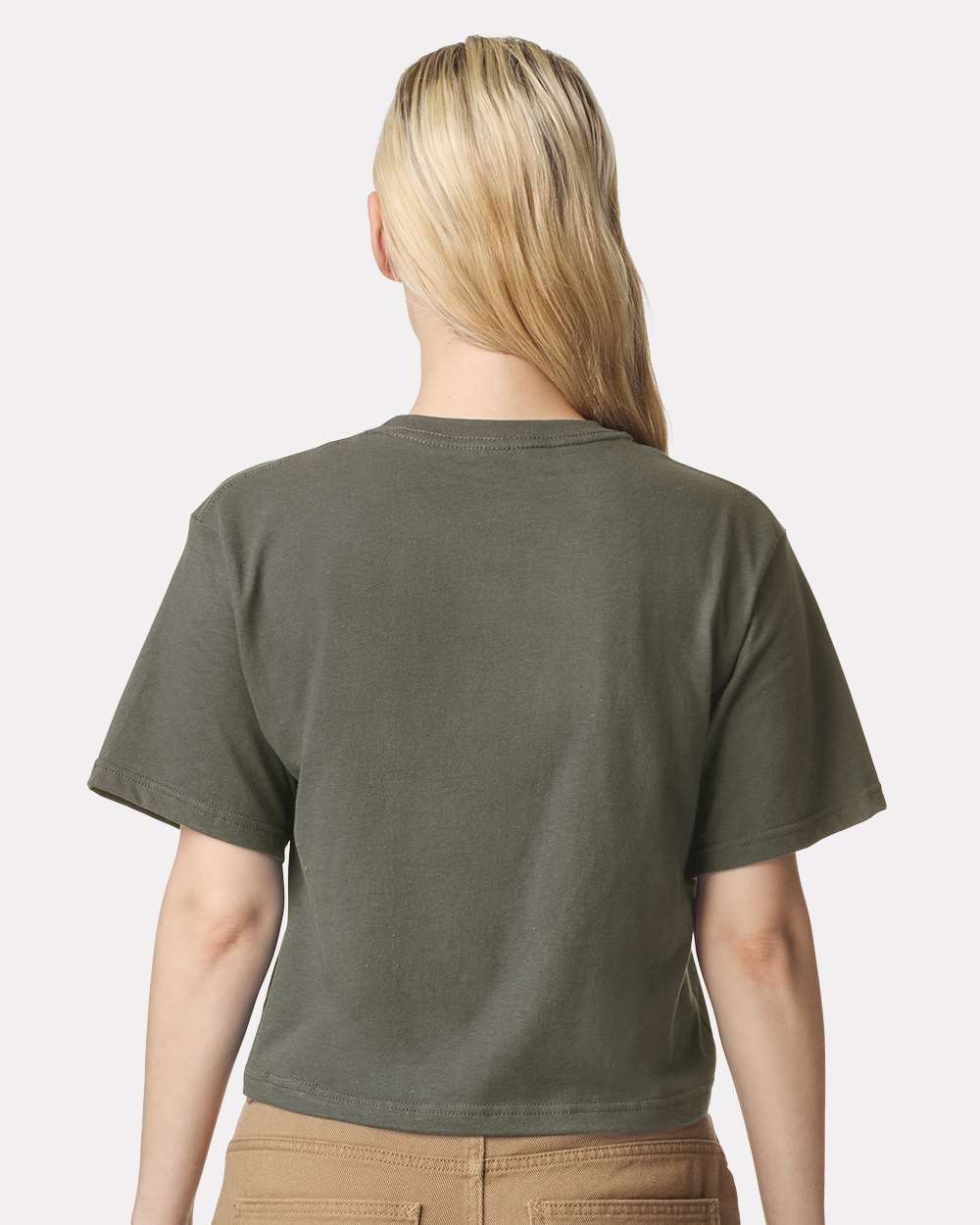 Women's Fine Jersey Boxy Tee - OnModelBack - B02427543 - Lieutenant