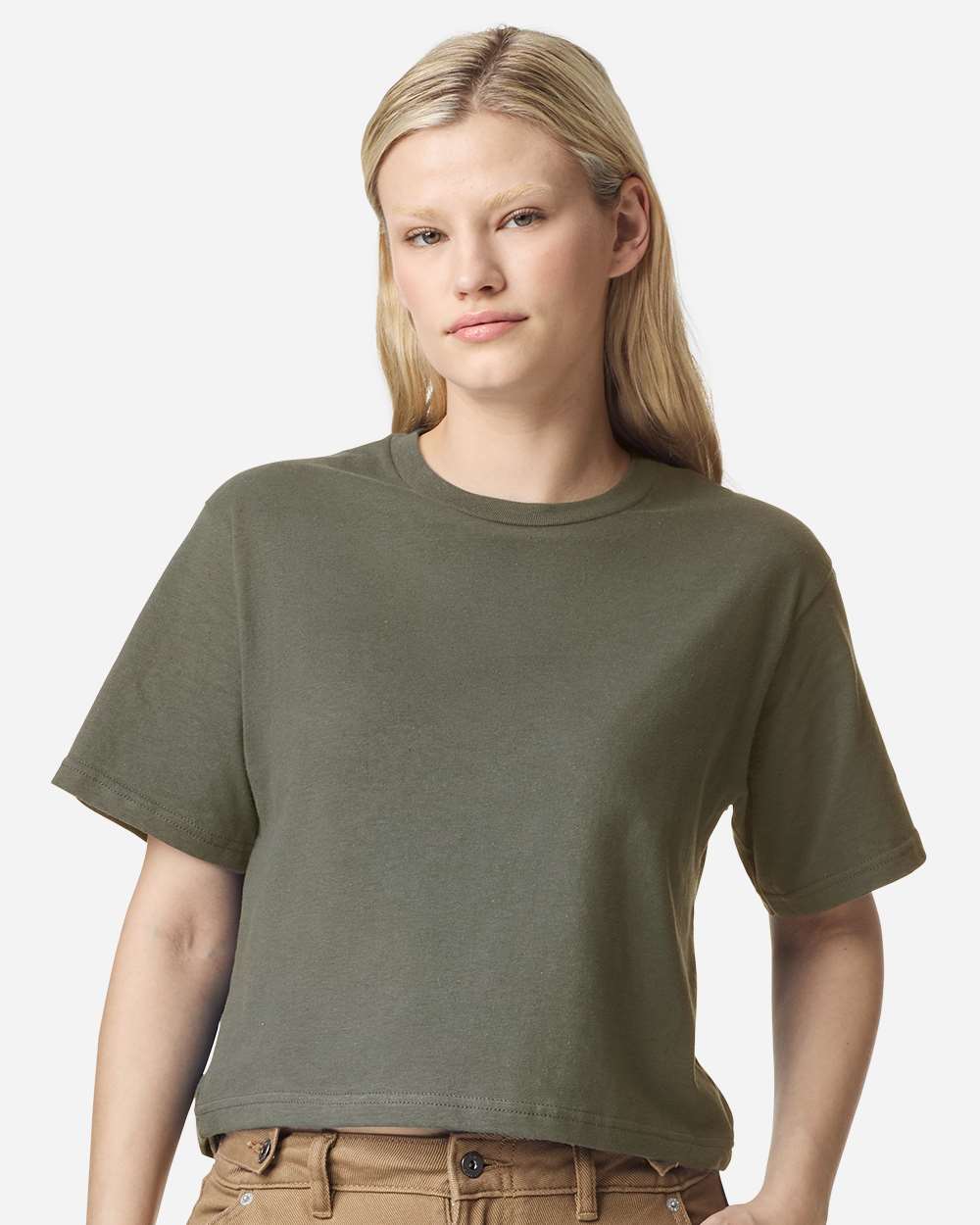 Women's Fine Jersey Boxy Tee - OnModelFront - B02427543 - Lieutenant