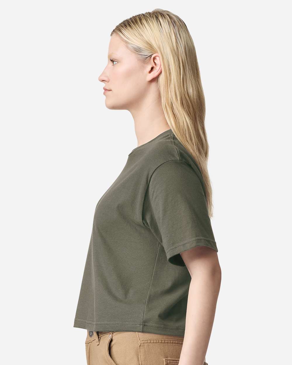 Women's Fine Jersey Boxy Tee - OnModelSide - B02427543 - Lieutenant