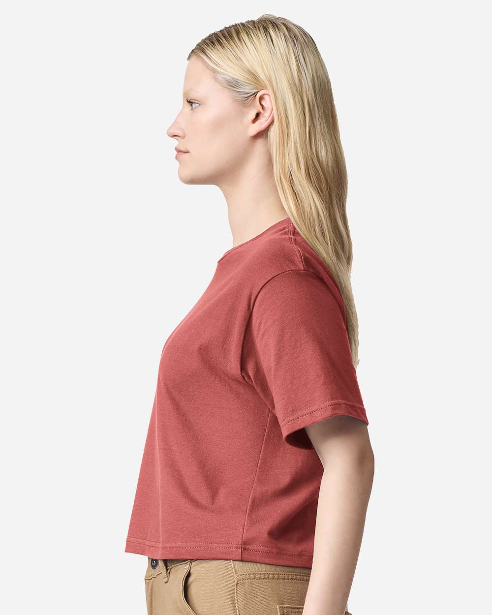 Women's Fine Jersey Boxy Tee - OnModelSide - B02427663 - Canyon