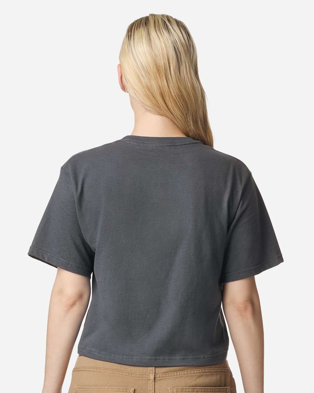 Women's Fine Jersey Boxy Tee - OnModelBack - B02427593 - Asphalt