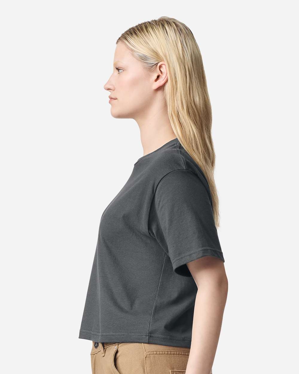 Women's Fine Jersey Boxy Tee - OnModelSide - B02427593 - Asphalt
