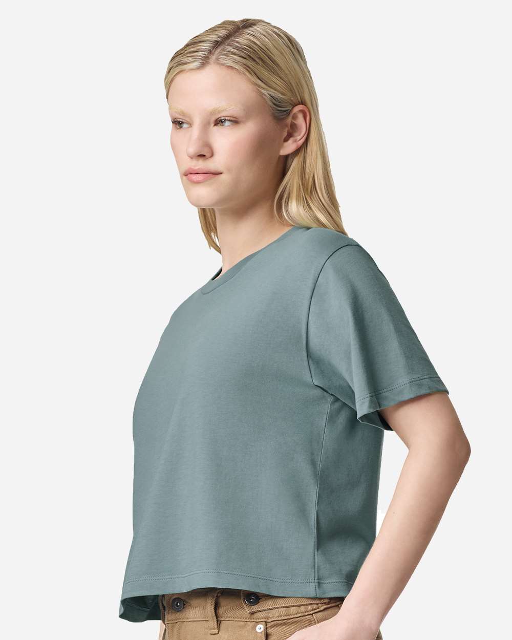 Women's Fine Jersey Boxy Tee - OnModelSide - B02427753 - Arctic