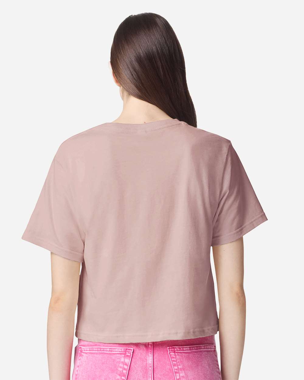 Women's Fine Jersey Boxy Tee - OnModelBack - B02427323 - Blush