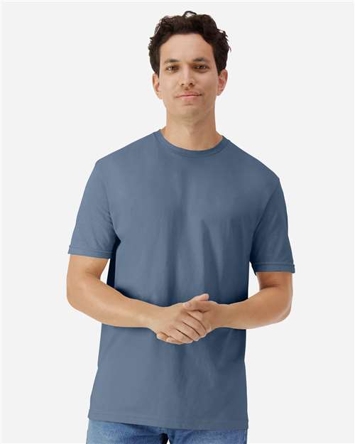 Unisex Light Cotton T-Shirt - OnModelFront - B02860652 - Indigo Blue