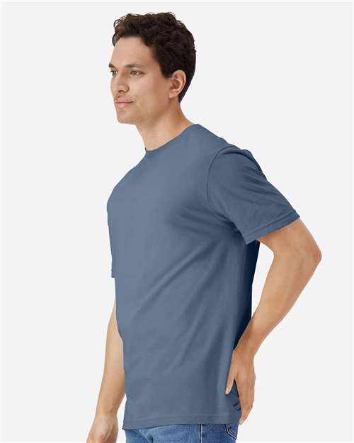 Unisex Light Cotton T-Shirt - OnModelSide - B02860652 - Indigo Blue