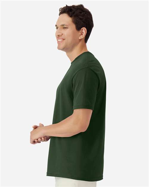 Unisex Light Cotton T-Shirt - OnModelSide - B02860542 - Forest Green