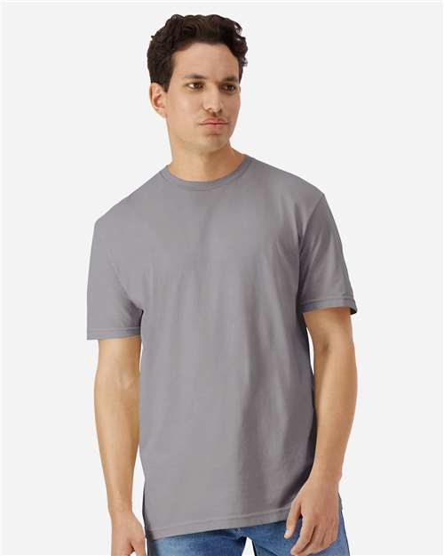 Unisex Light Cotton T-Shirt - OnModelFront - B02860152 - Gravel