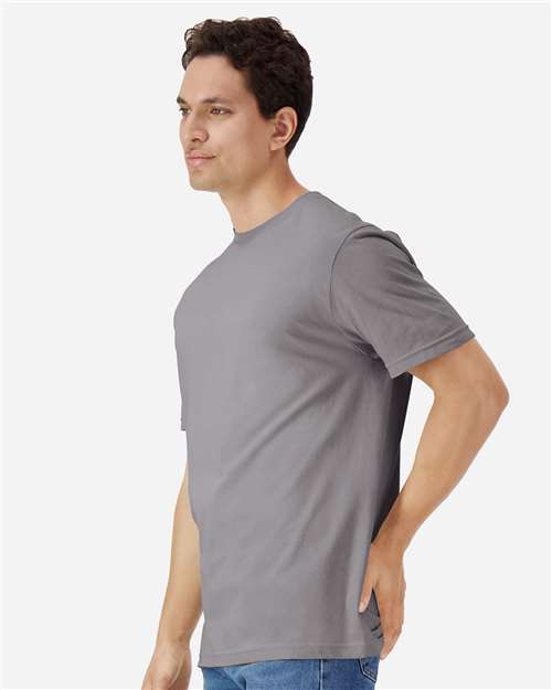 Unisex Light Cotton T-Shirt - OnModelSide - B02860152 - Gravel