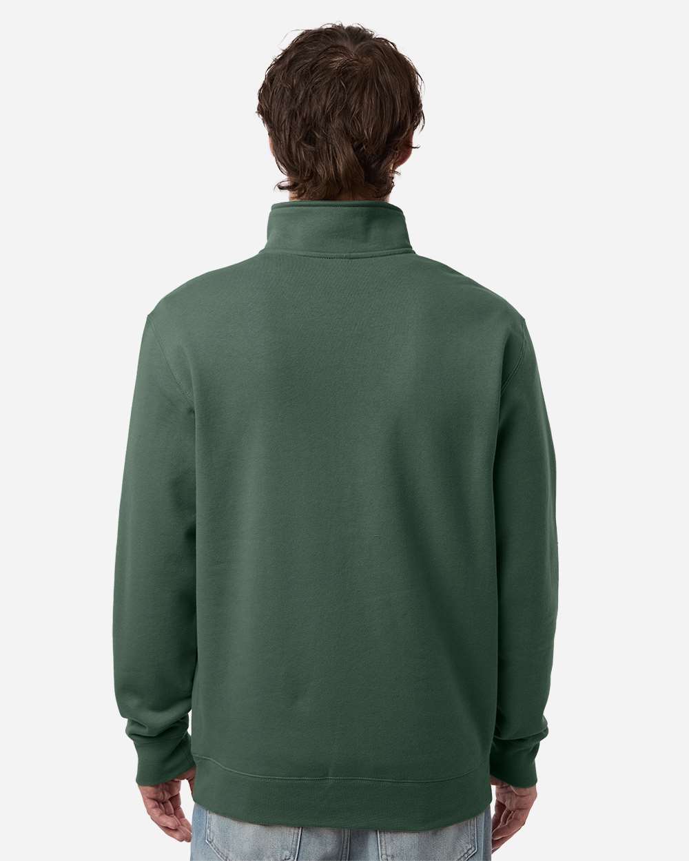 Midweight Quarter-Zip Pullover - OnModelBack - B00476233 - Alpine Green