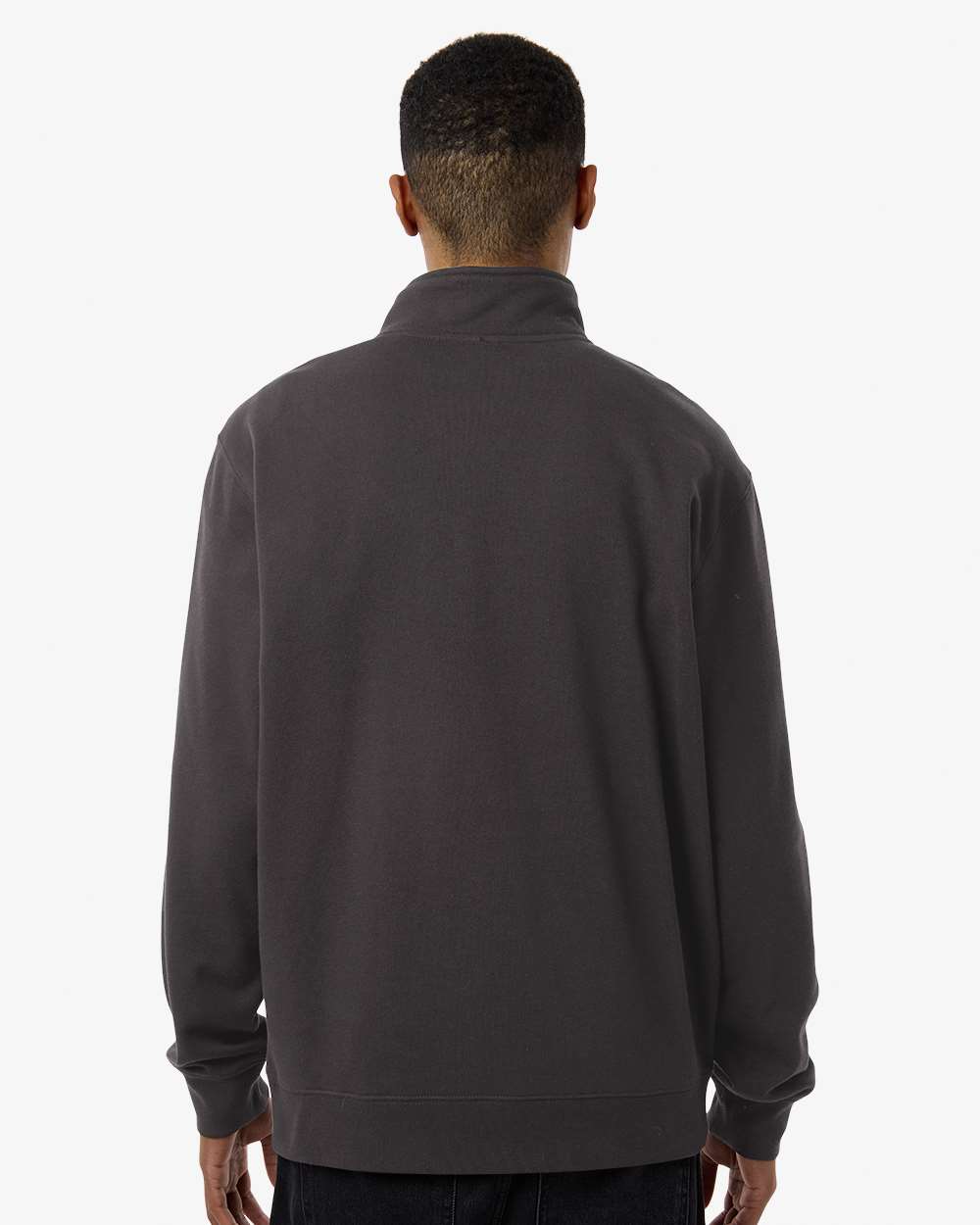 Midweight Quarter-Zip Pullover - OnModelBack - B00476593 - Asphalt
