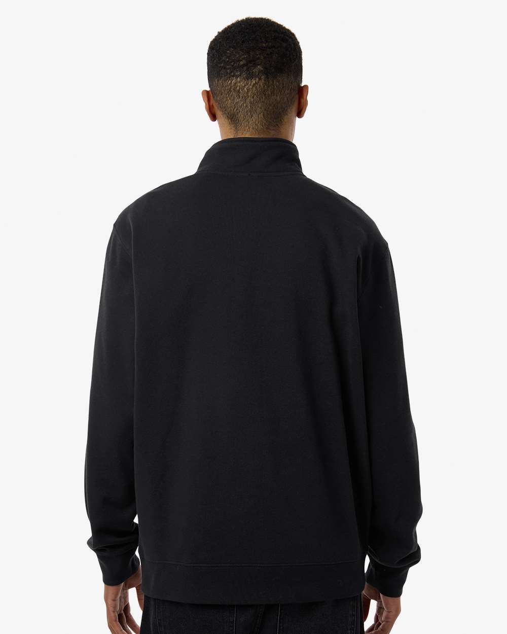 Midweight Quarter-Zip Pullover - OnModelBack - B00476503 - Black