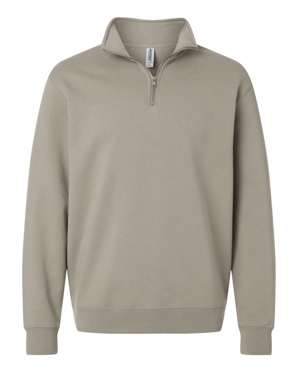 Midweight Quarter-Zip Pullover - Front - B00476413 - Cement