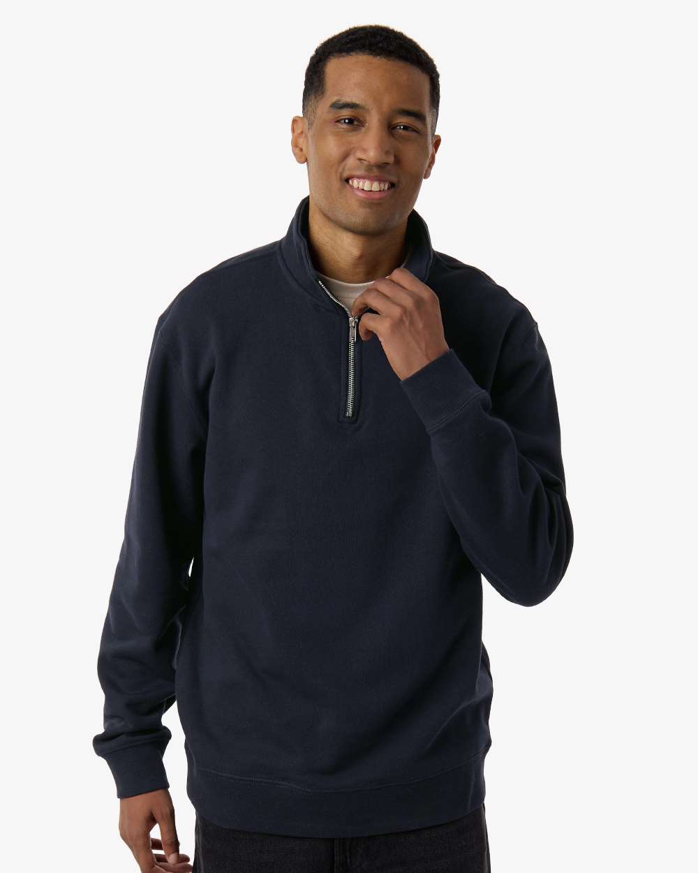 Midweight Quarter-Zip Pullover - OnModelFront - B00476653 - Classic Navy