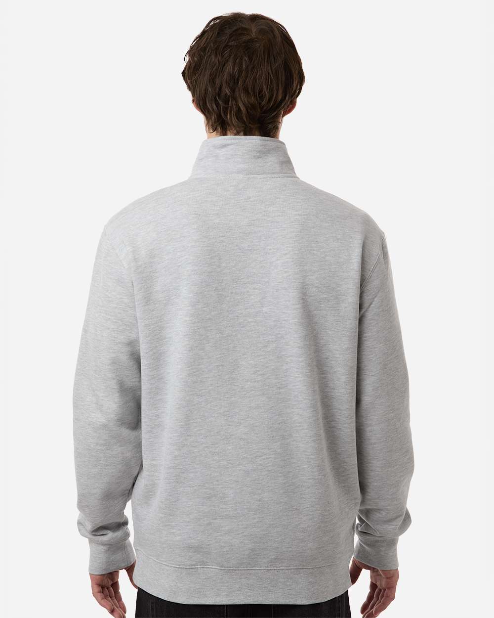 Midweight Quarter-Zip Pullover - OnModelBack - B00476353 - Grey Heather