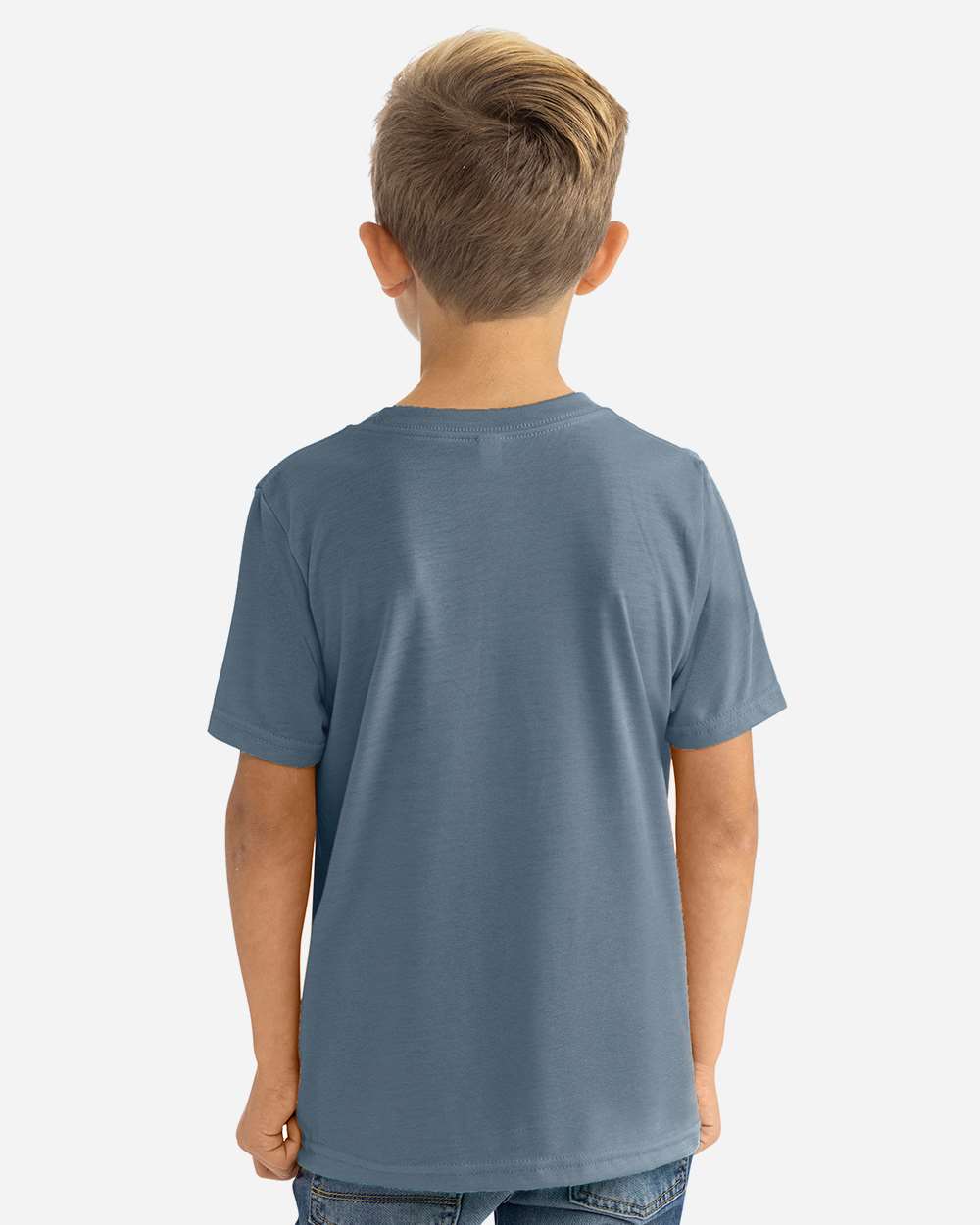 Youth CVC T-Shirt - OnModelBack - B55118202 - Heather Slate Blue